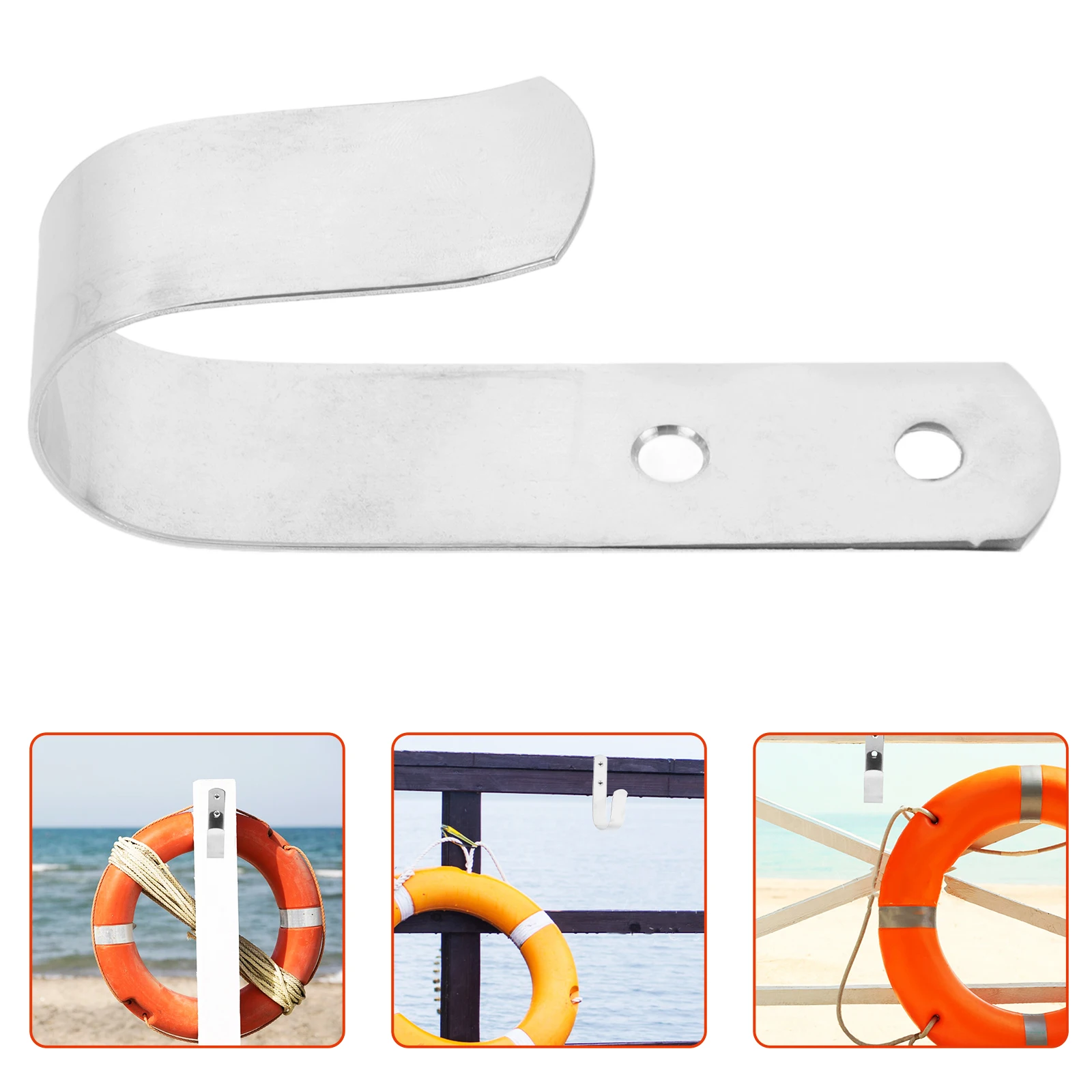 

Life Buoy Bracket Small Size Stainless Steel Life Ring Holder Swimming Pool Fence Hanger StorageBracket Boat Railing Easy