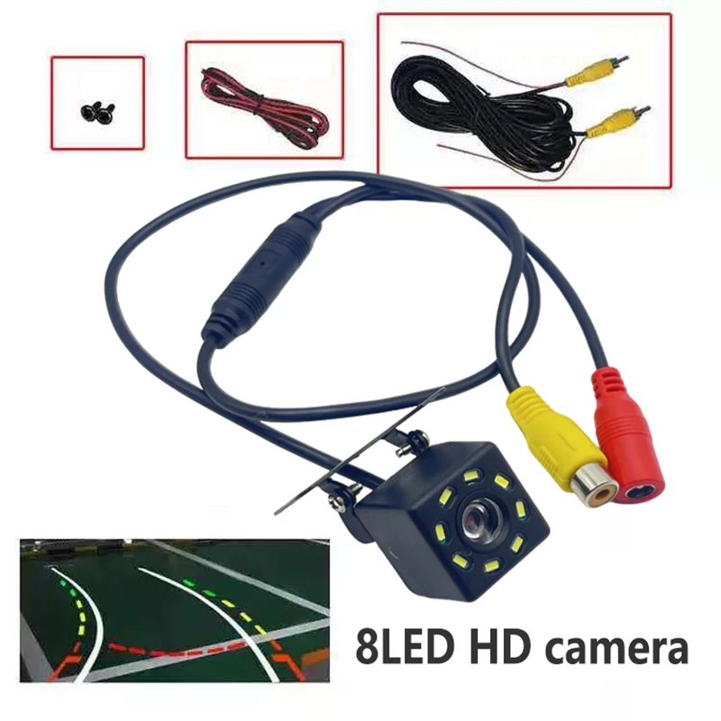 

Wide-angle HD car rearview camera reversing video car camera reversing camera 8/LED night vision parking camera