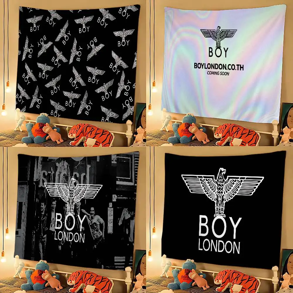 Classic B-Boy L-London Logo Cartoon Tapestry Art Science Fiction Room Home Decor Wall Hanging Sheets