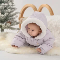 Dave Bella Baby Jumpsuit Newborn Creeper 2024 New Autumn Winter Girl's Romper Casual White Duck Down Comfortable Cute DB4243212