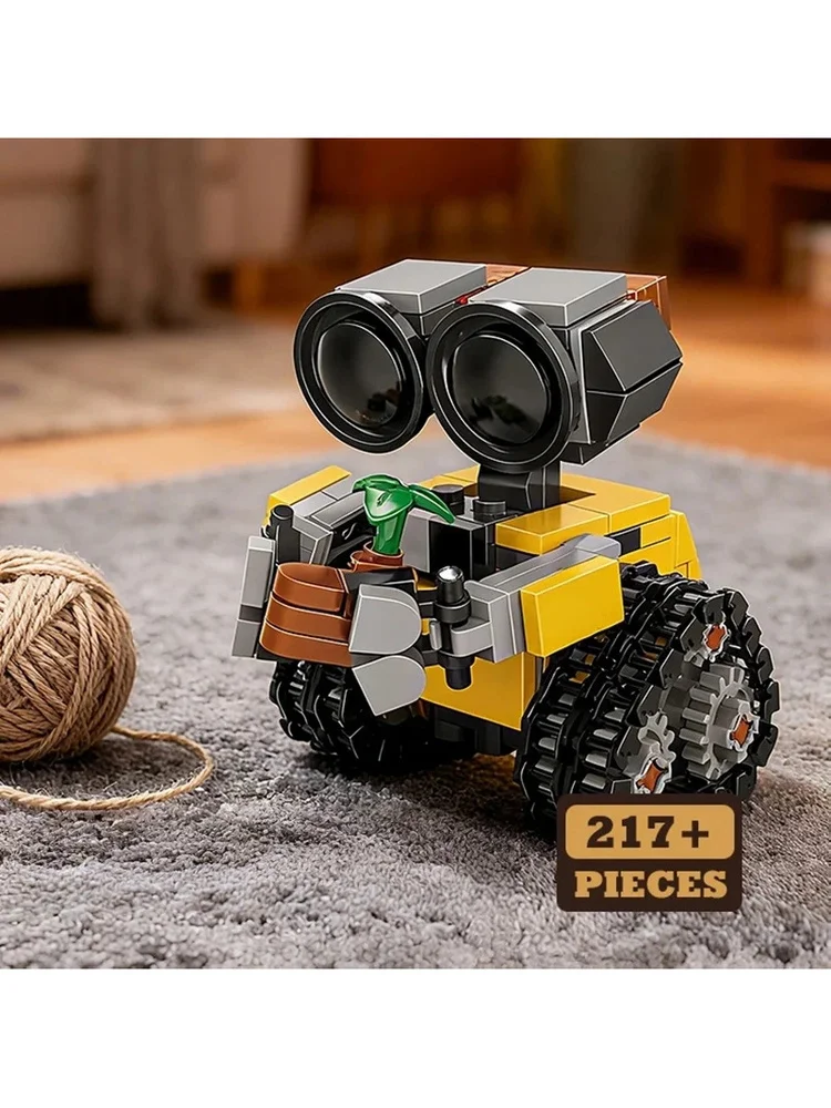 Klasyczny film, 200+ elementów, mini robot Wall-E, model do składania z klocków MOC, zestawy DIY, kreatywne zabawki dla dzieci, dorosłych, prezenty. — 2