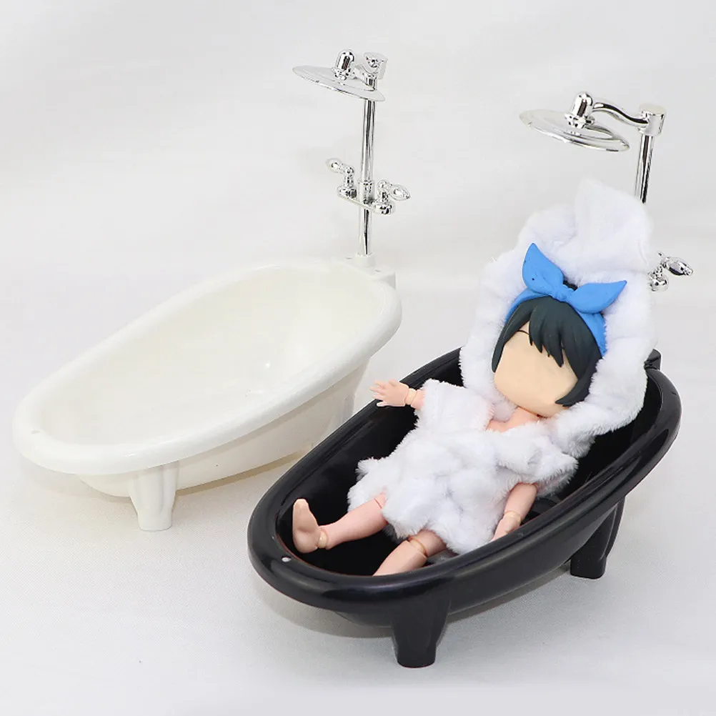 

2Pcs Mini Bathtub Bathroom Accessories Miniature Plastic Bathtub Set Home Decor Dollhouse Mini Furniture Bathroom Scene Prop