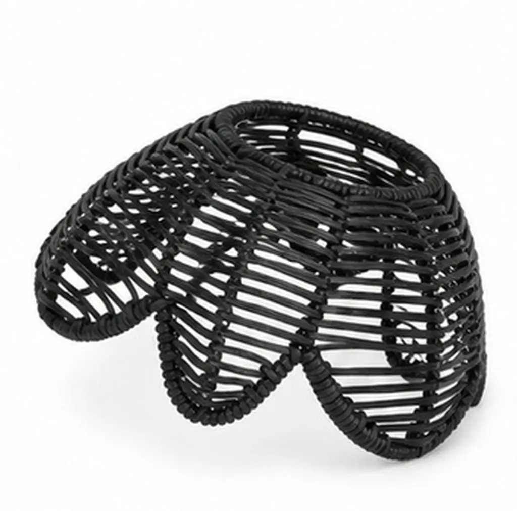 Lotus Shape Lampshade Natural Woven Pendant Lamp Cover with Open Bottom for Table Wall Lamps Pastoral Style