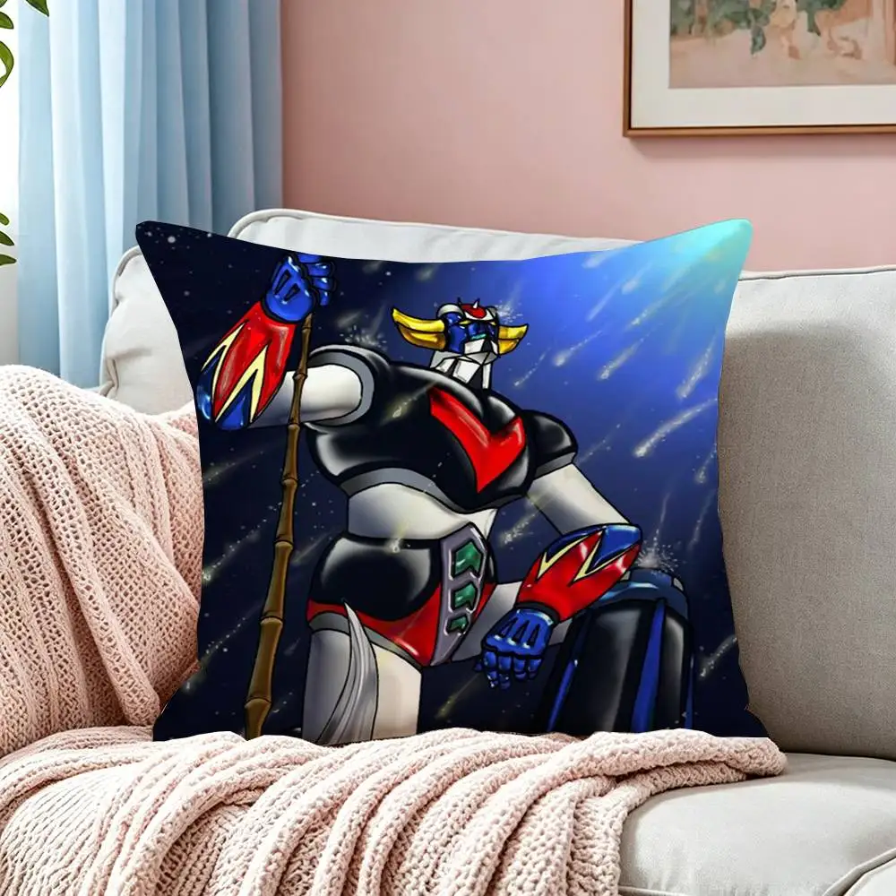 Classic Anime Goldorak A-Actarus  Square Double-Sided printed Pillow Case Bedroom Bedside Pillow Sofa Cushion Cover