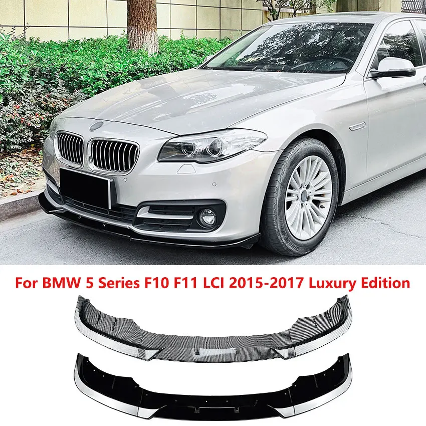 

For BMW 5 Series F10 F11 LCI 2015-2017 Luxury Edition Three Stage Front Bumper Lip Spoiler Splitter Exterior Guard Accessories