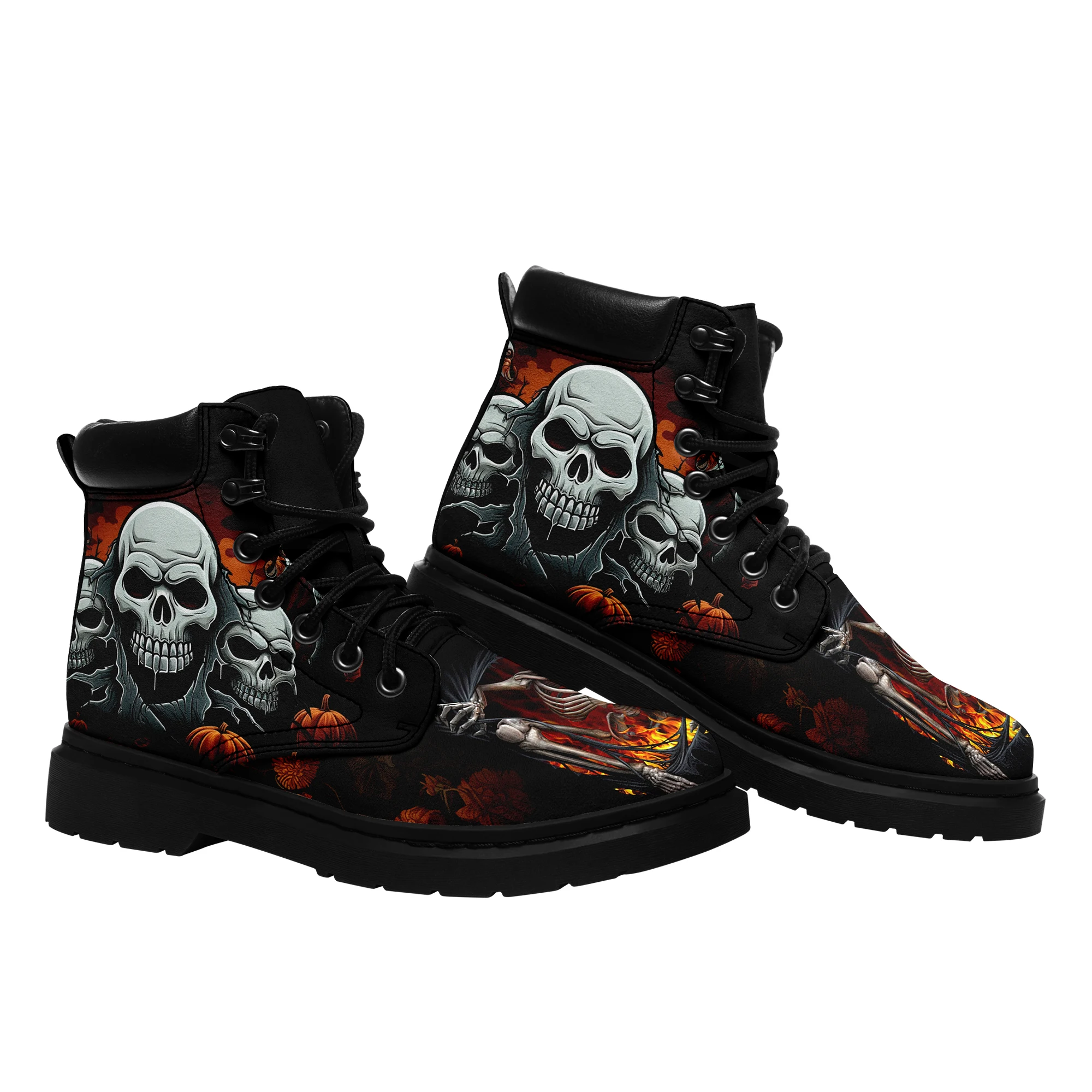 Dropshipping Print On Demand Men Women Custom Print POD Boots Halloween design Martin Boots Free Shipping