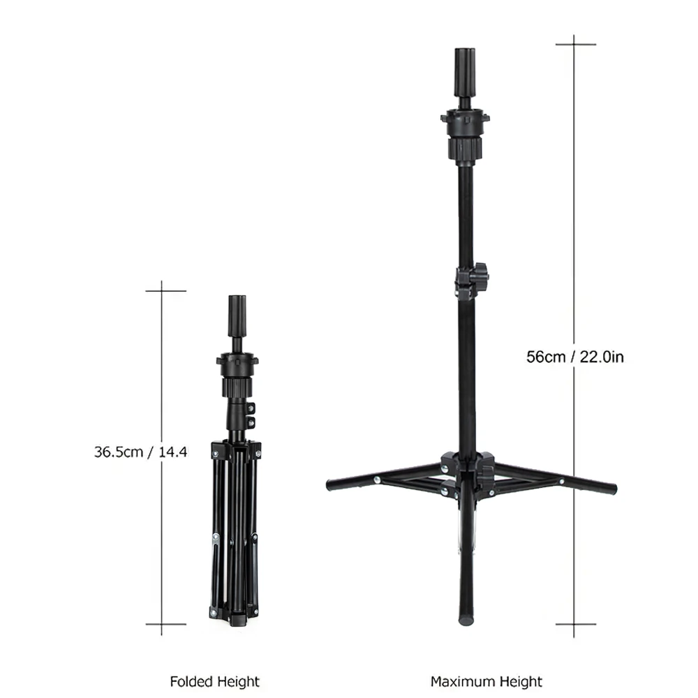 2025 New 22inch Canvas Block Wig Head &Tall Wig Stand Tripod Set, for Multiple wigs, Perfect for Making Wigs, Display Styling image 2