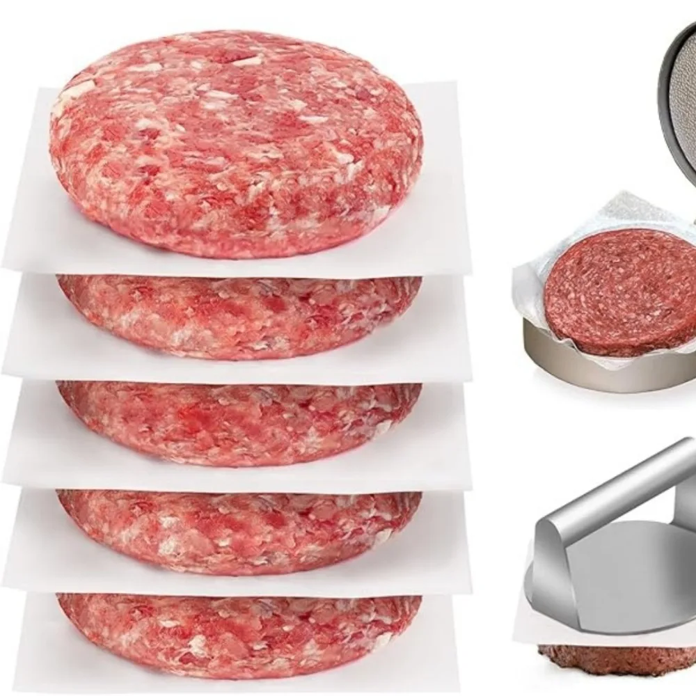 50pcs Square Non-stick Baking Paper Frozen Meat Patty Partition Paper Hand-held Pancake Pads Kitchen Baking Essential Product