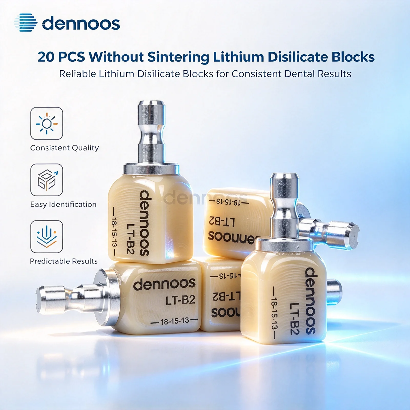 20PCS/4Boxes Lithium Disilicate Blocks Without Sintering Dental  Materials Instant Restoration Glass Ceramic for Wholesale