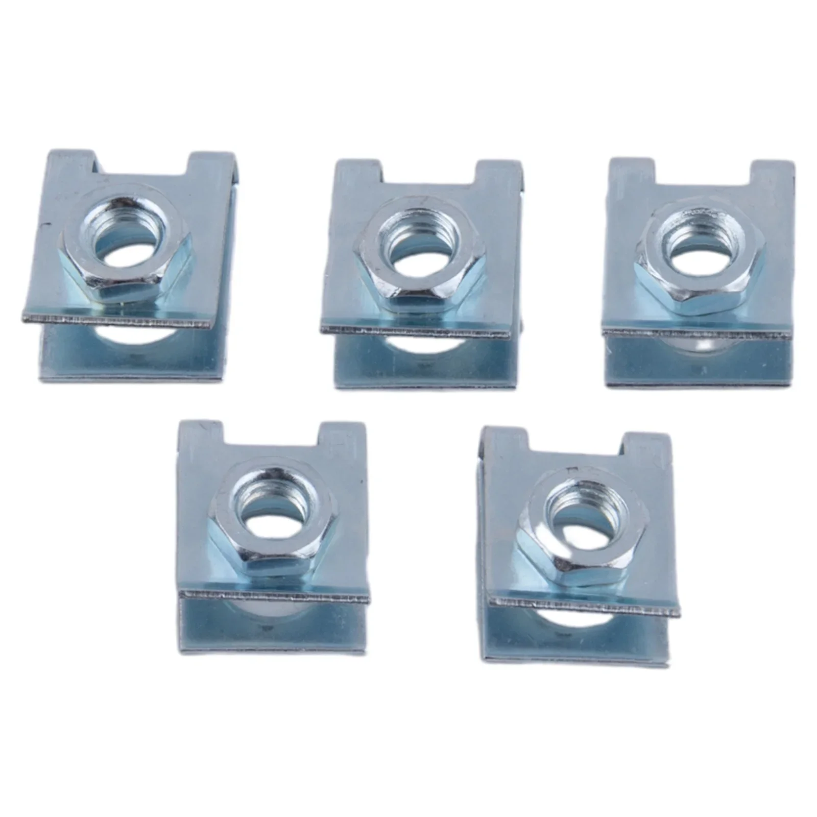 

20pcs Car License Plate Fixed 6mm Clip Retainers Fasteners Buckle M6 Nut U-Type Clip Silver Replacement Useful