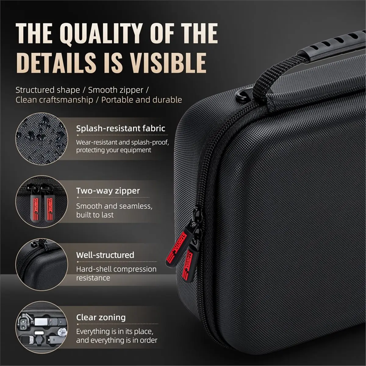 【MUST-HAVE LIST】  for Pocket 4P Camera Storage Bag Hard Shell Protective Case Waterproof Shockproof Travel Organizer
