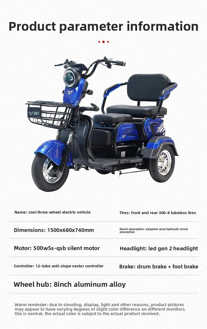 Export Electric Tricycle Elderly Tricycle Leisure Electric Vehicle