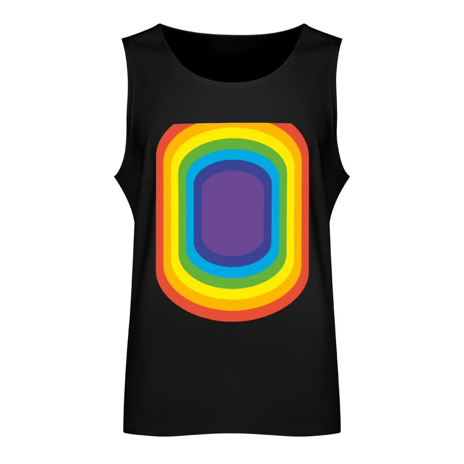 Oblong Rainbow Color Tank Top summer clothes for men t shirts