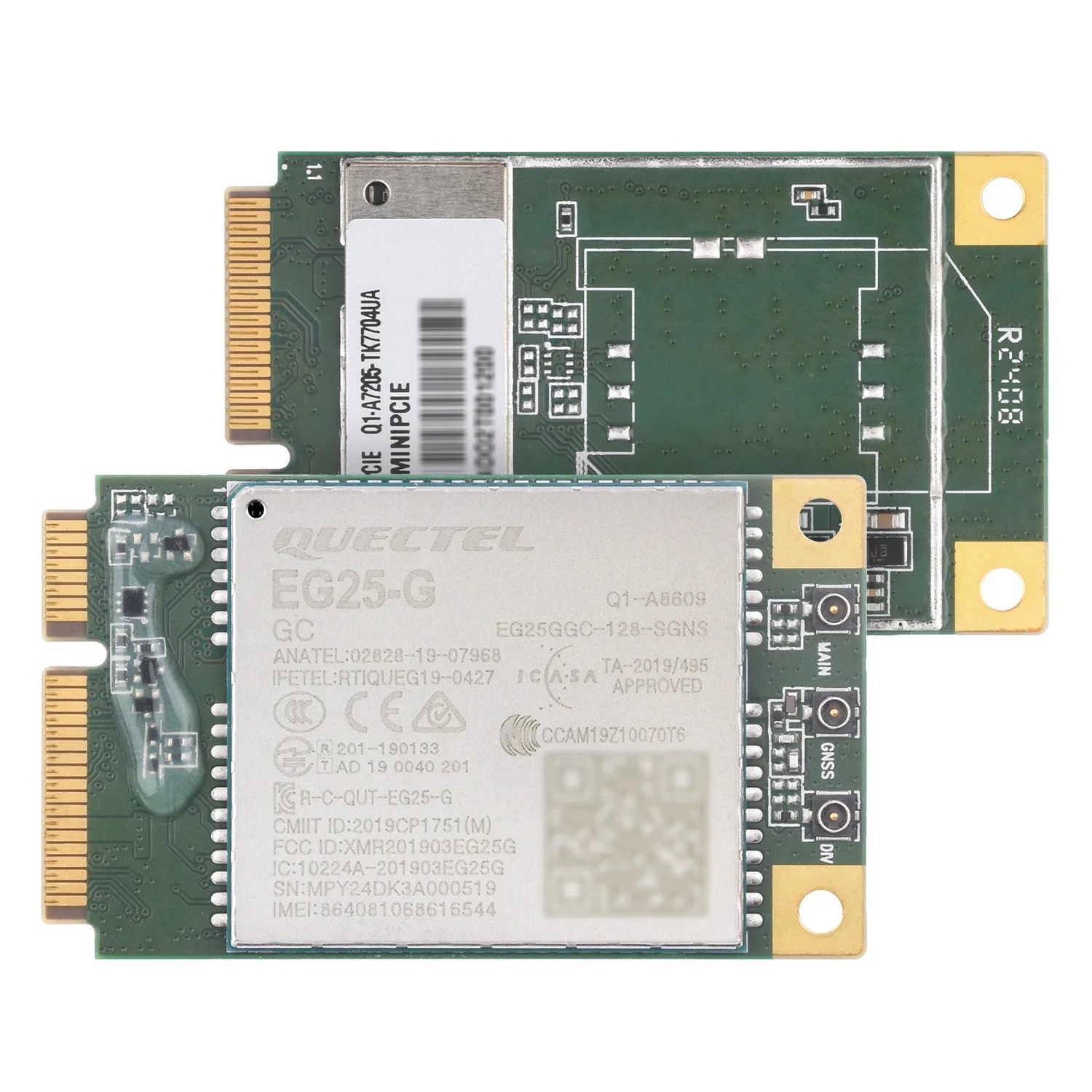 Waveshare Quectel EG25-G mPCIe Module, LTE Cat 4 module with PCI Express Mini Card form factor, Supports Multiple Wireless