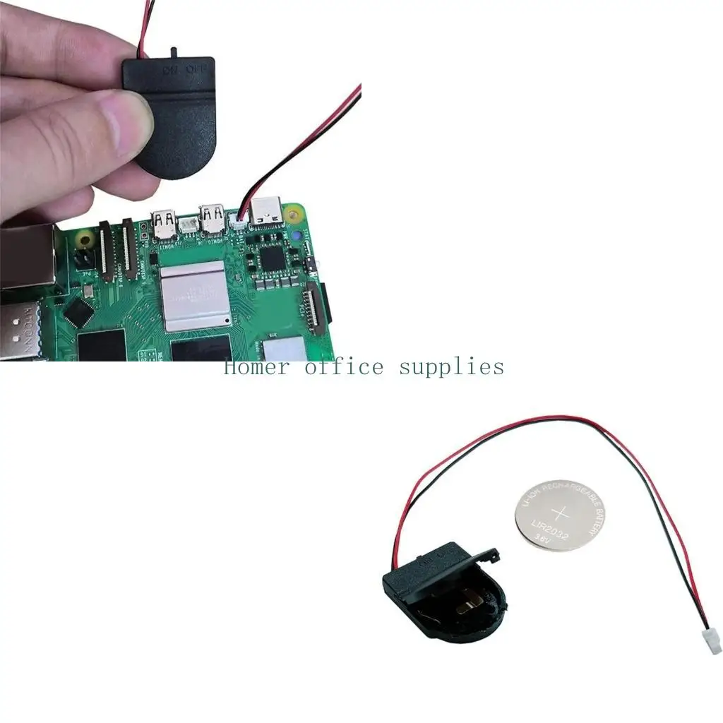 

K43B Модуль часов реального времени Модуль держателя часов CR2032 Батарейный блок Замена для RPi 5 Аксессуары для макетной платы