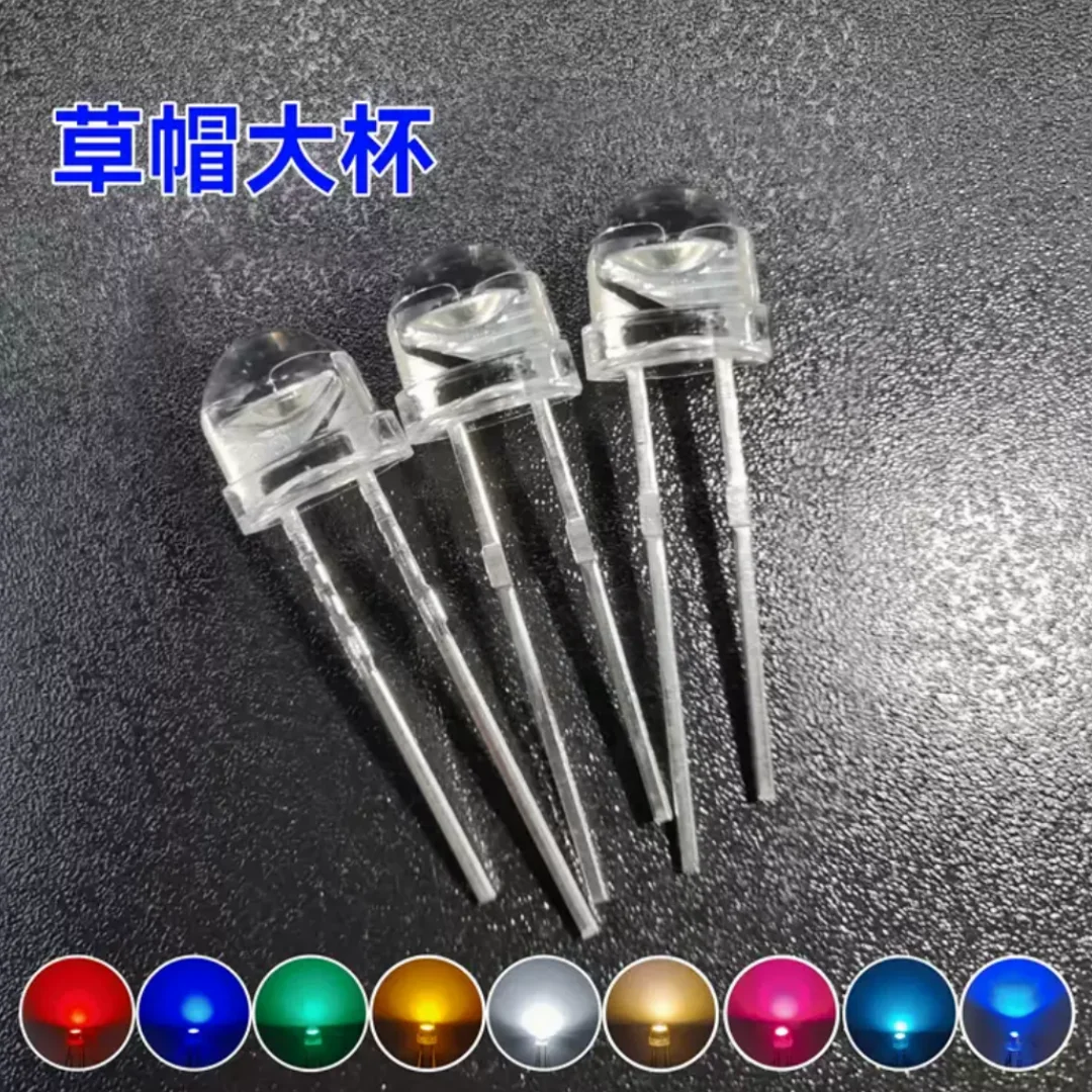 1000pcs-f5mm-straw-hat-48mm-super-bright-large-cup-red-green-ice-blue-gold-yellow-warm-white-pink-led