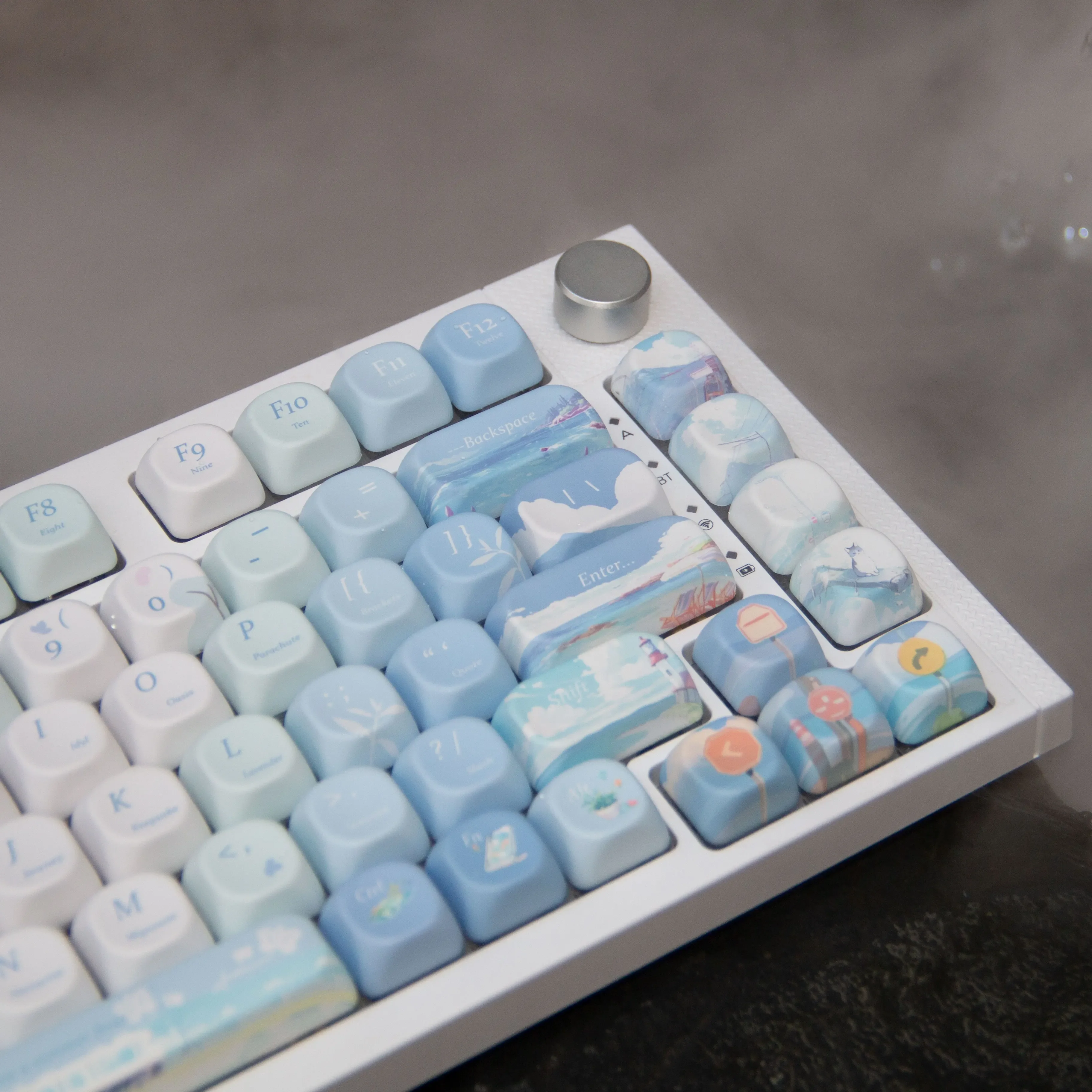 

Original side engraved QX3 mechanical keyboard keycap full five-sided hot sublimation moa low shaft keycap