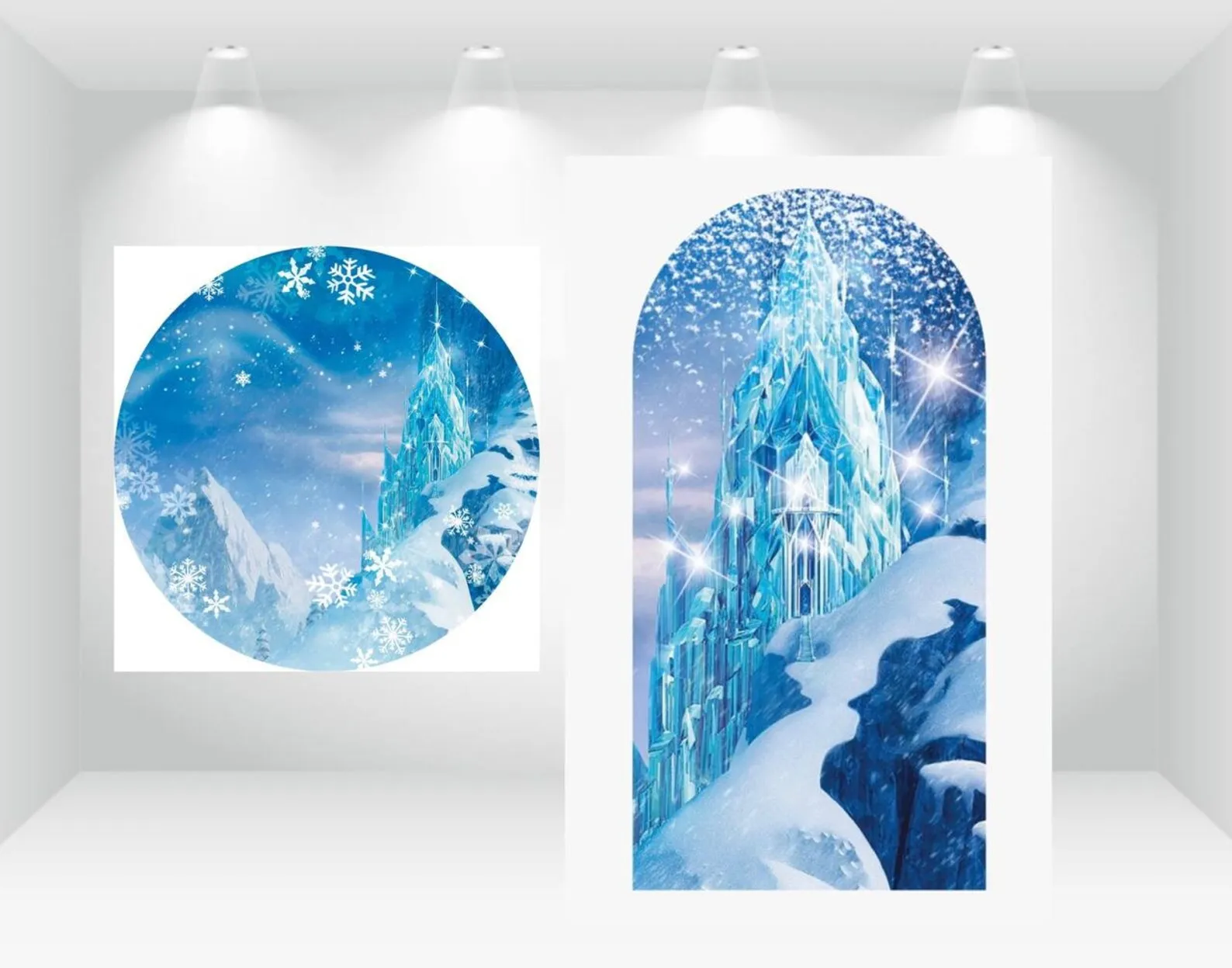 

Frozen Elsa Princess Backdrop Winter Snow Circle Backdrops Round Backgrounds for Photo Studio Photography Accessories Covers