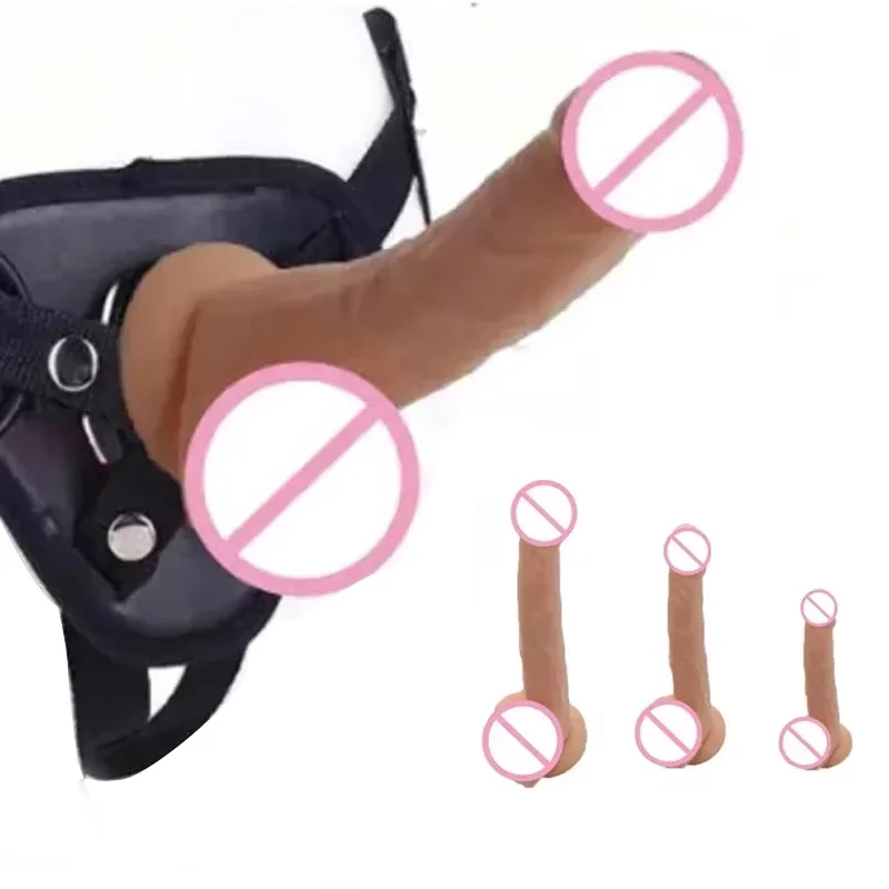Wearable Soft Realistic Thick Huge Dildo Gay Adults Sex Toy Masturbators Penis G Spot Stimulator Adult Standard Size Panties 18+