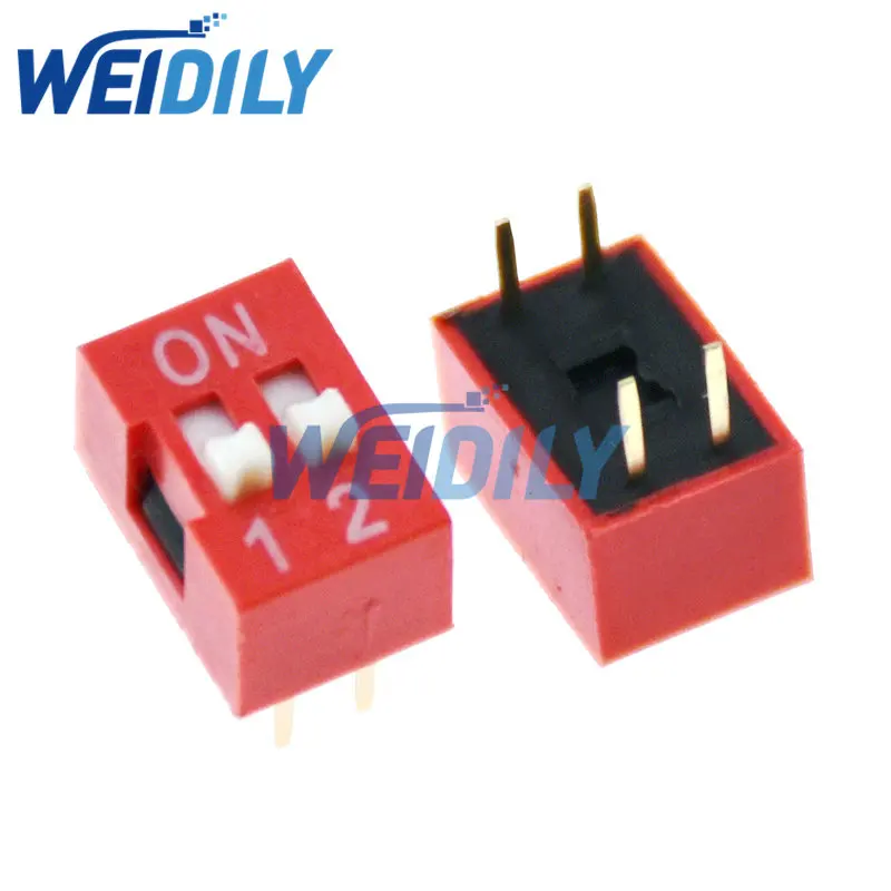 5PCS Slide Type Switch Module 2.54mm 2 Position Way DIP Red Pitch NEW