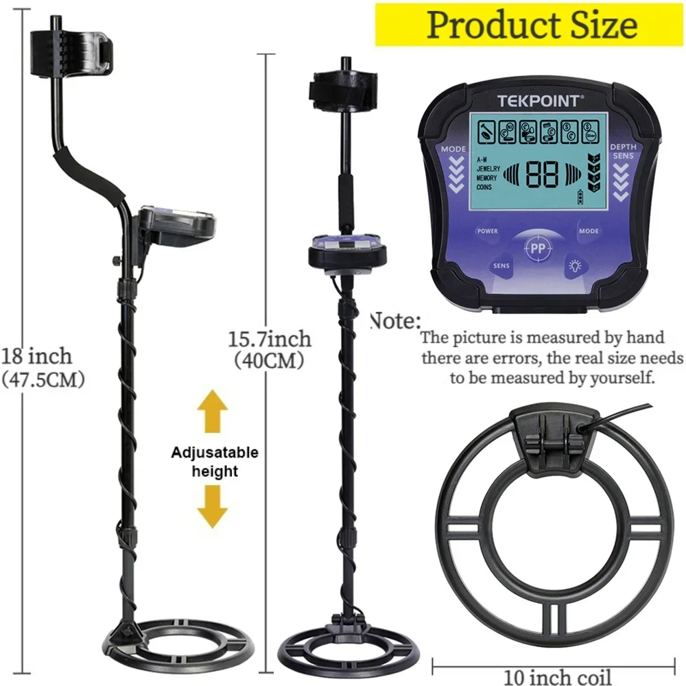 MD8010 Metal Detector Underground Gold Detector High Accuracy Metal Finder Adjustable Treasure Hunter Seeker Detector Portable