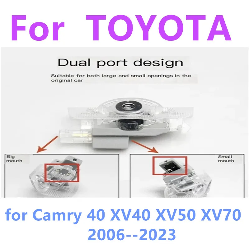 LED Car Door welcome Light tool Accessories For Toyota Camry 40 XV40 XV50 XV70 2006-2009-2012-2015-2018-2021-2023 show lamp 2Pcs