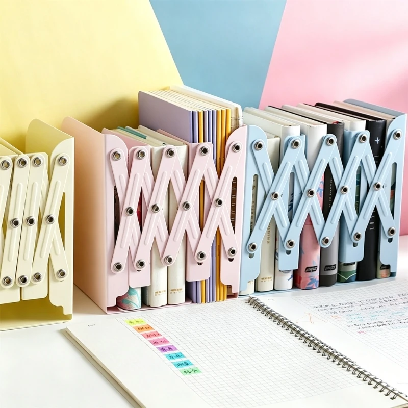 Expandable Bookend Organizers with Linked Dividers for Textbooks, Folders, Magazines, and Upright Desktop Storage X3UB