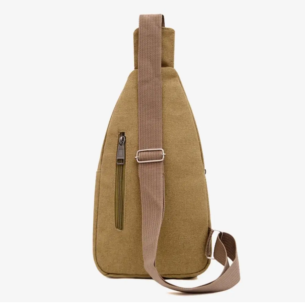 Fashion Canvas Men Chest Bag Light Weight Large Capacity Shoulder Bag Multilayer Chest Pack