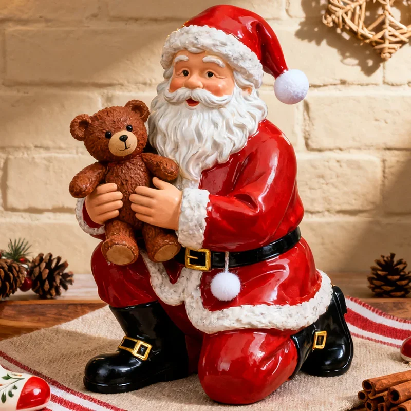 Resin Christmas Ornaments Santa Claus Statue Home Decor Christmas Sculpture Decoration Living Room Table Desk Drop Shipping
