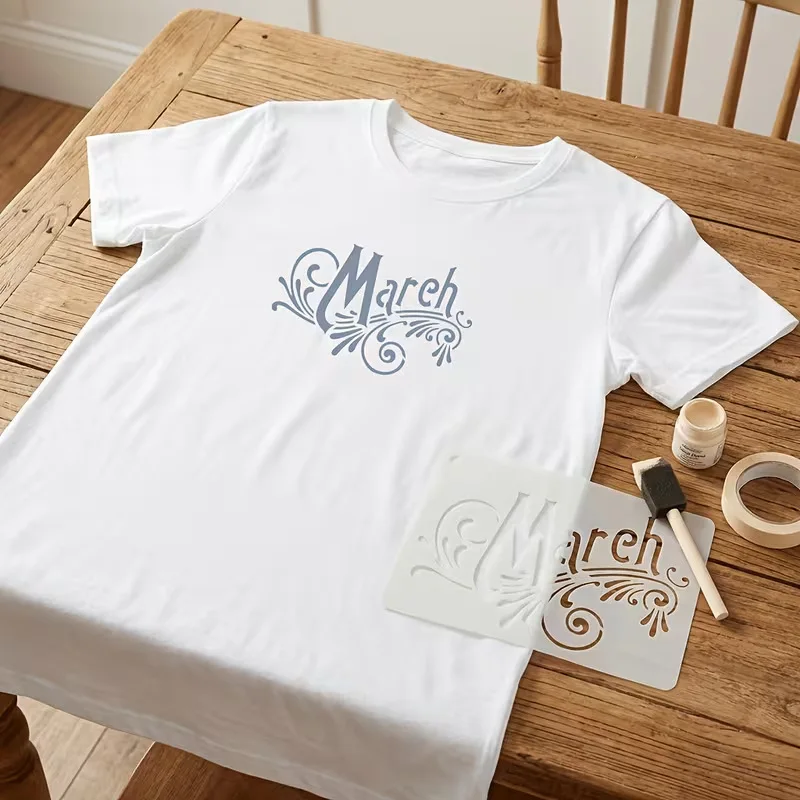 12-Piece Set Month-Themed Hollow-Out Stencils