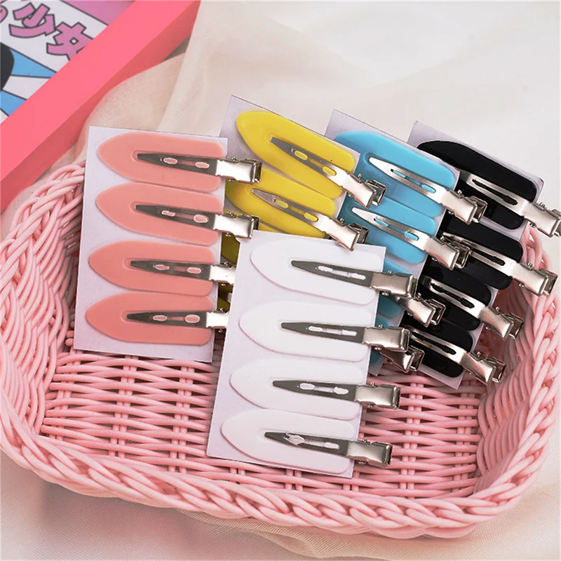 4pcs/set No Bend Seamless Hair Clips Makeup Clip Washing Face Accessories Seamless Barrettes Salon Styling Fixed Accessories