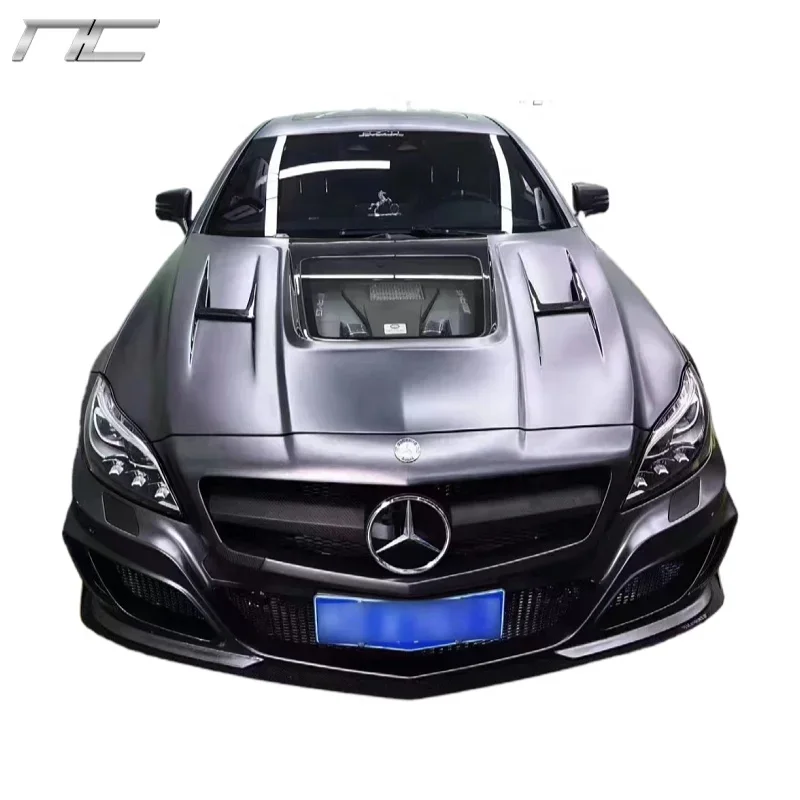 IMP Style Carbon Fiber transparent glass Engine Hood bonnet For Mercedes C218 W218 CLS63 AMG