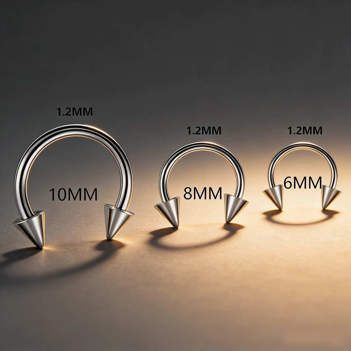 5pcs Titanium Internal Thread Spike Horseshoe Cone Nose Ring Septum Piercing Ear Cartilage Tragus Helix Lip Body Jewelry