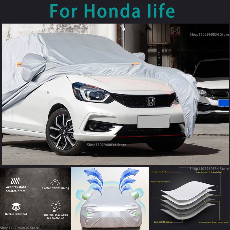 

For Honda Iife 210T Waterproof Full Car Covers Outdoor Sun uv protection Dust Rain Snow Protective Auto Protective cover