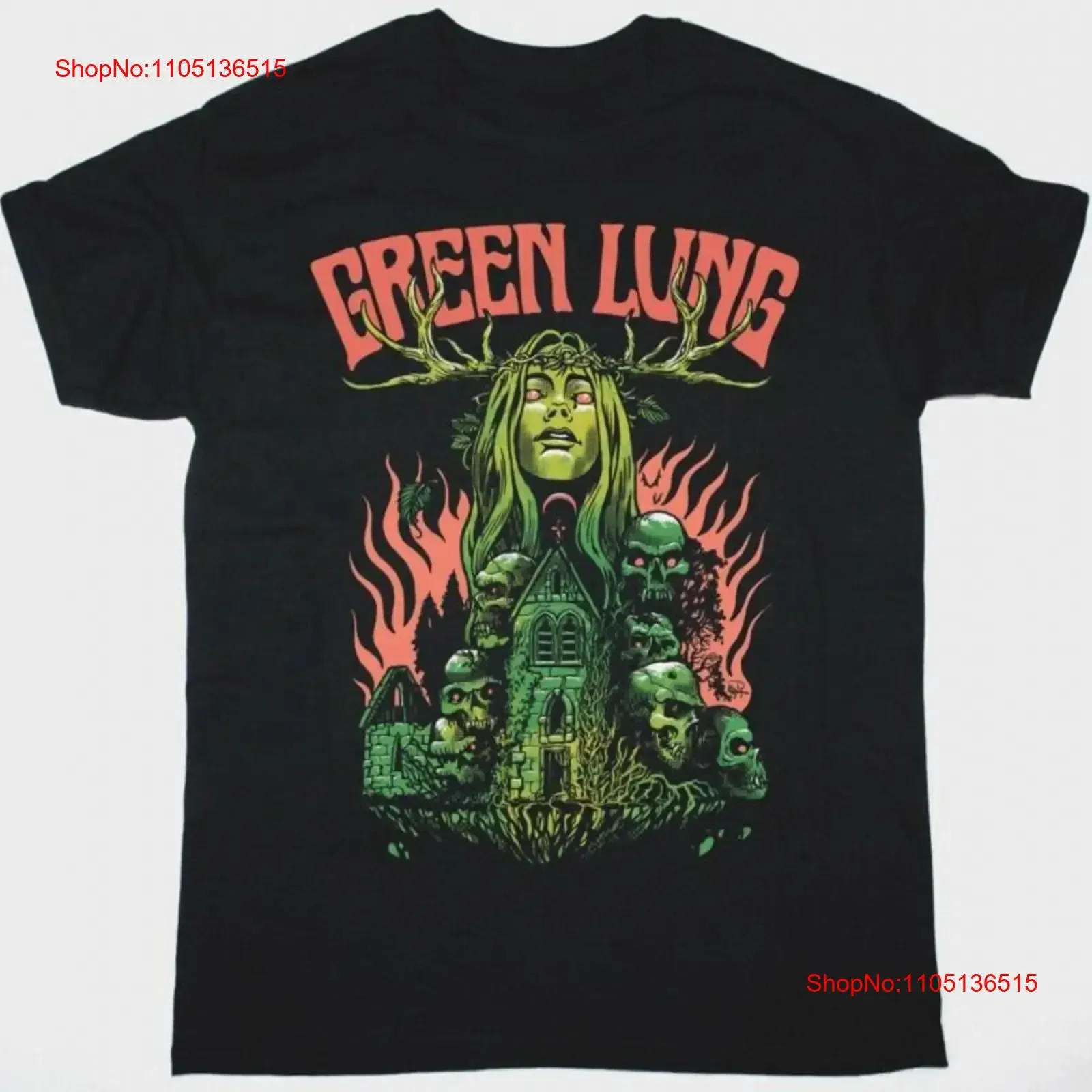 Vtg GREEN LUNG Band Album Music Cotton Black T Shirt All Size For Men TU213 vintage Washed Stretched Soft Slightly Breathable