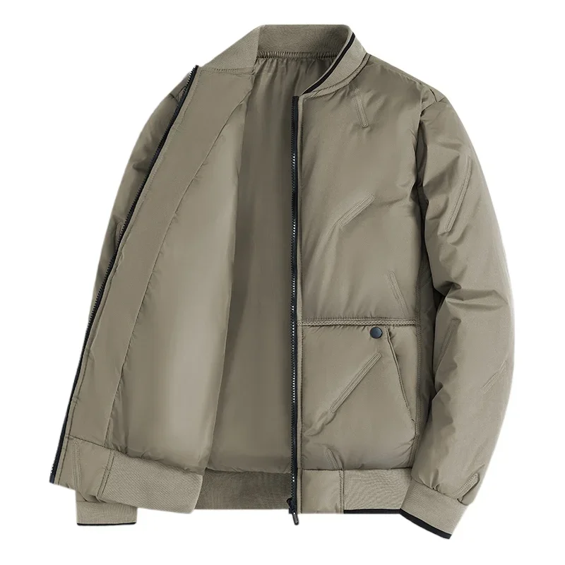 M-8XL New Men Stand Collar Quilted Cotton Jacket Solid Color Warm Daily Casual Winter Outerwear Fashionable Street Versatile Top
