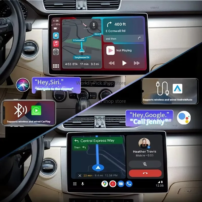 12,8-дюймовый PX6 вращающийся сверхбольшой экран Android Автомобильная камера заднего вида Автомобильная навигационная система Универсальная машина GPS в комплекте