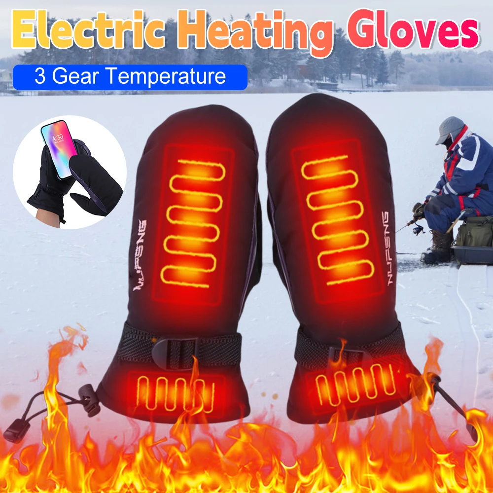 

Electric Heating Gloves USB Charging Hand Warmer Gloves Waterproof 3 Gear Temperature for Outdoor Camping Hiking Driving