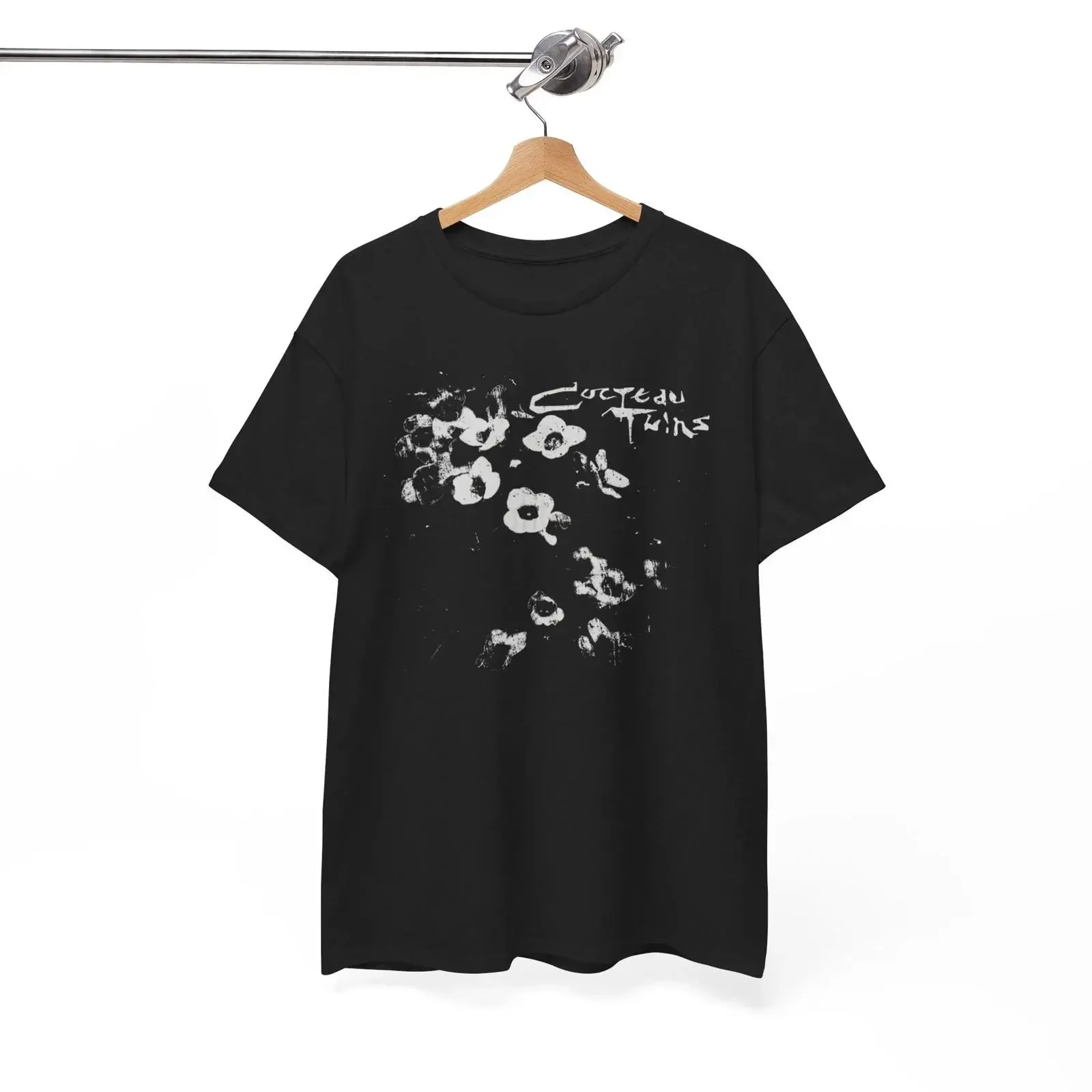 Cocteau Twins Flowers T-Shirt Musikband Rock Punk T-Shirt Vintage Washed Stretched Streetwear Unisex Grafik-Top für den Alltag