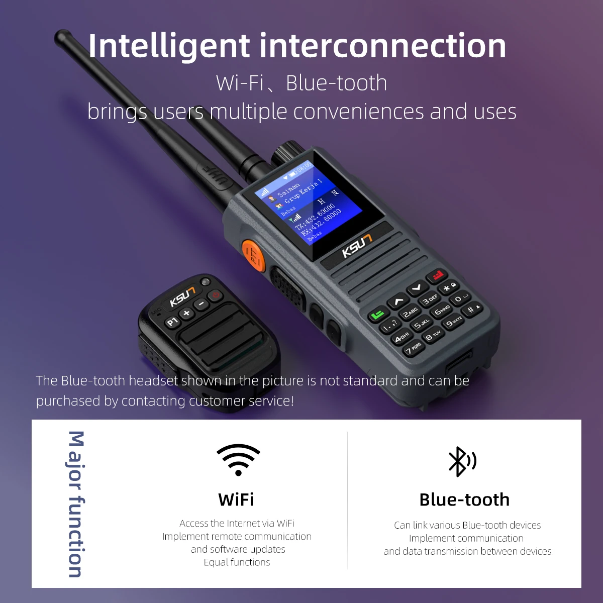 راديو شبكة KSUN 4G POC طويل المدى تناظري Uhf لأجهزة الراديو ذات الوضعين متوافق مع تطبيق Zello Real-ptt Poc العالمي