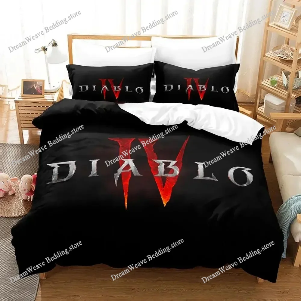 

New Diablo IV Bedding Set Single Twin Full Queen King Size Anime Bed Cover for Adults Boys Bedroom Decor King Size, Queen Size