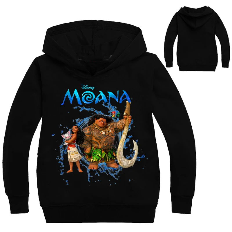 Moana Girls Sweatshirts Hoodies Autumn 2024 New Children Hoodies for Kids Clothes Girls Tops Tees Dresses Child Princess Clothes