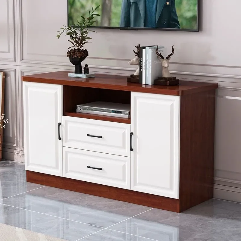 Solid Wood TV Cabinet Simple Modern Small Apartment Living Room Storage Floor Cabinet Bedroom High Combination TV Stand