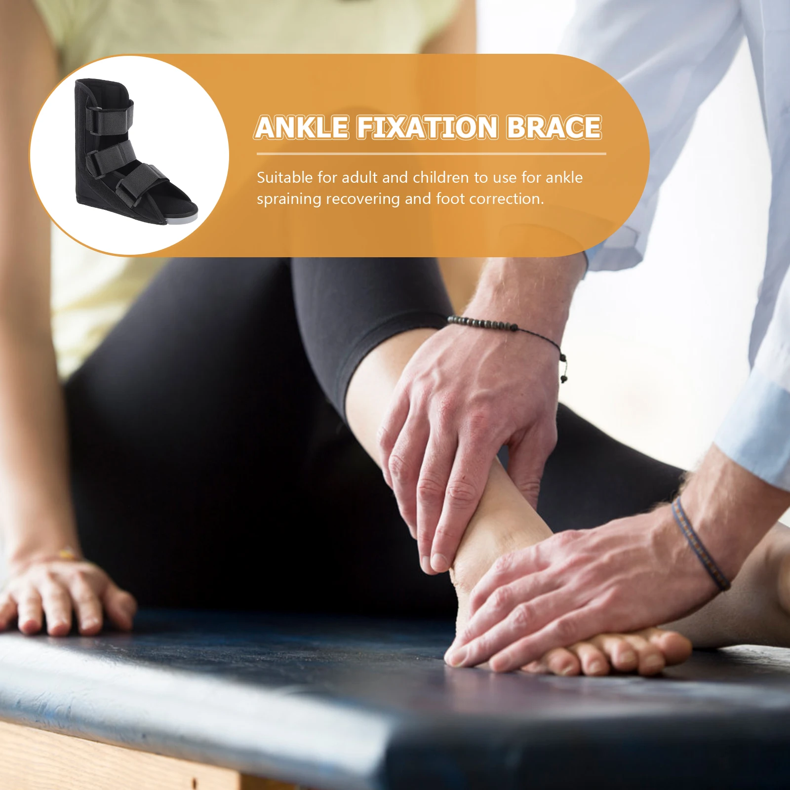

Breathable Ankle Support Shoes Adjustable Hook Loop Anti S Bottom Orthopedic Fixed Foot Boot Injury Recovery for Adults