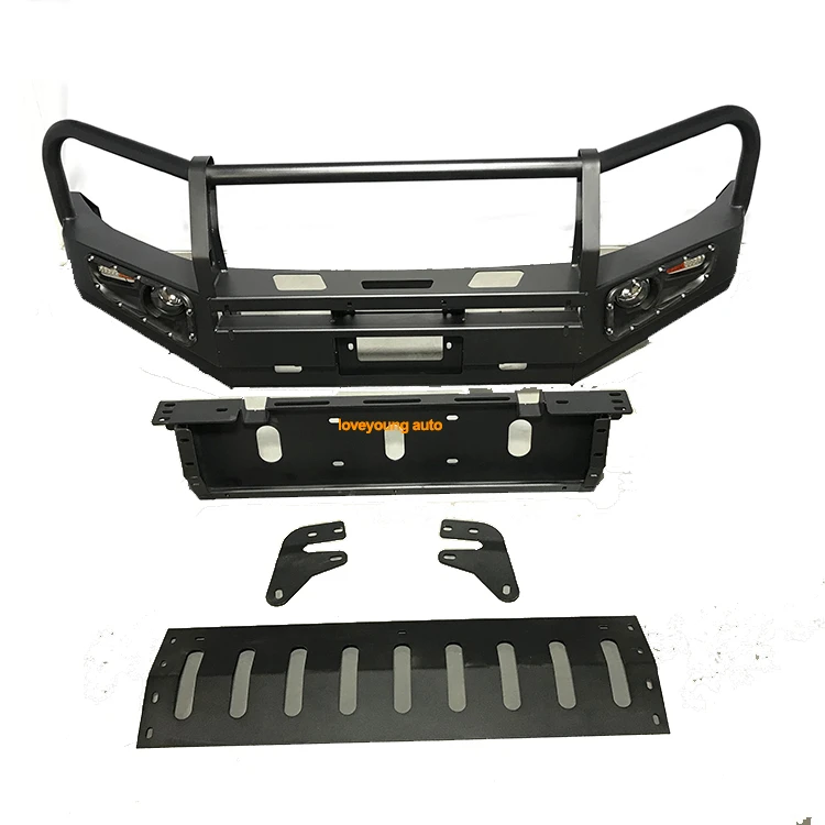 Factory Wholesales Auto Car Front Bumper Car Bumper With Led Steel Front Bar for  LC100/LC200/LC150