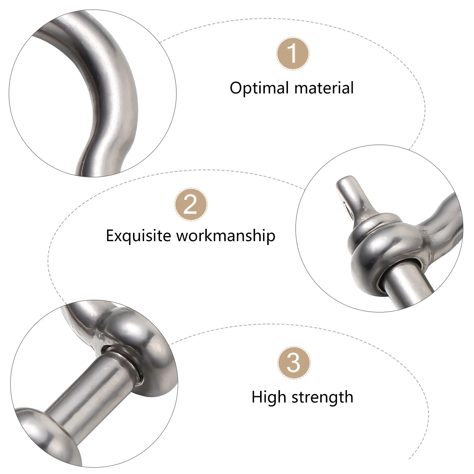 Bow Buckle Horseshoe Shackle D-Ring D-Shackle Shape Design Shackles Lifting Sturdy Stainless Steel Shaped Metal Chains