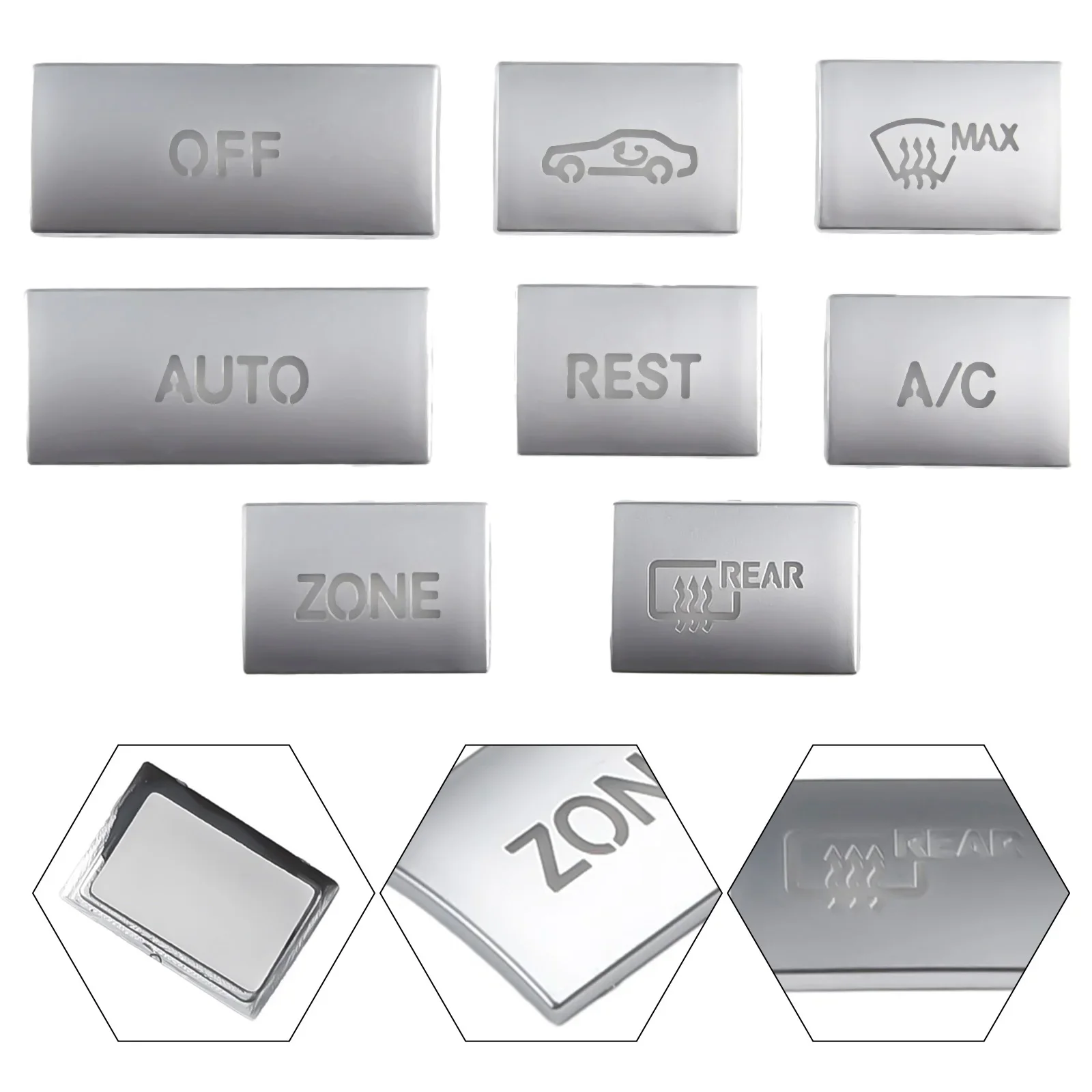 8Pcs Console AC Buttons Cover Trim for Mercedes E Class W212 C207 2009 2015 Easy Installation Stable Characteristics!