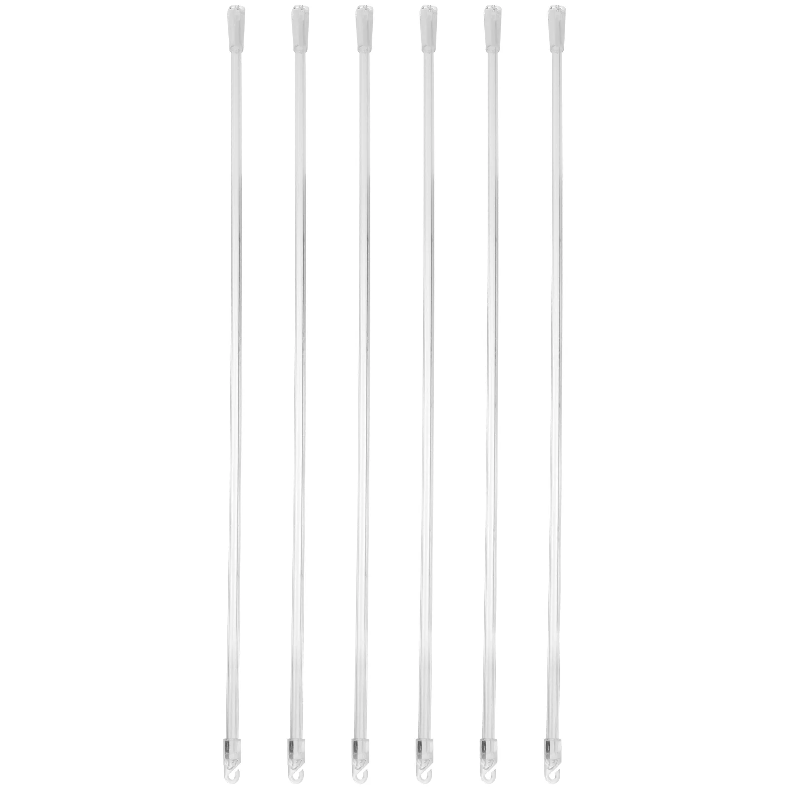 6 Pcs Venetian Blind Rod Easy Installation Wand Curtain Pull Replacement with Hook Handle Practical Tool Vertical Acrylic Stick