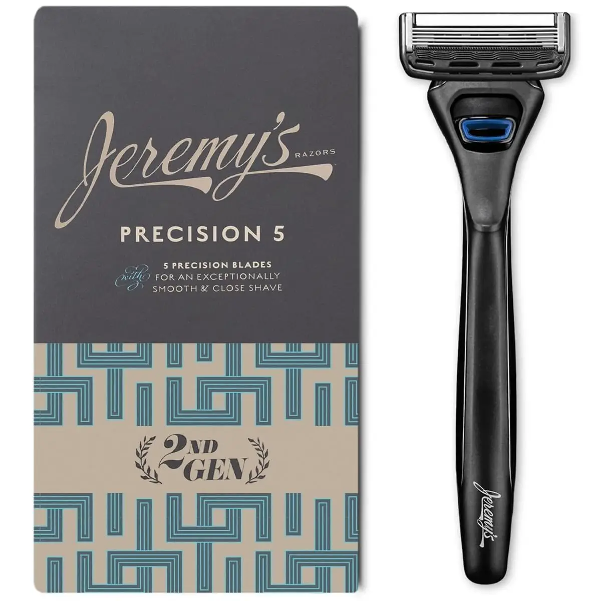 Maquinilla de Afeitar de Precisión para Hombre con 5 Cuchillas, Banda Lubricante y Recortador para un Afeitado Suave en Cara, Cabeza y Cuerpo