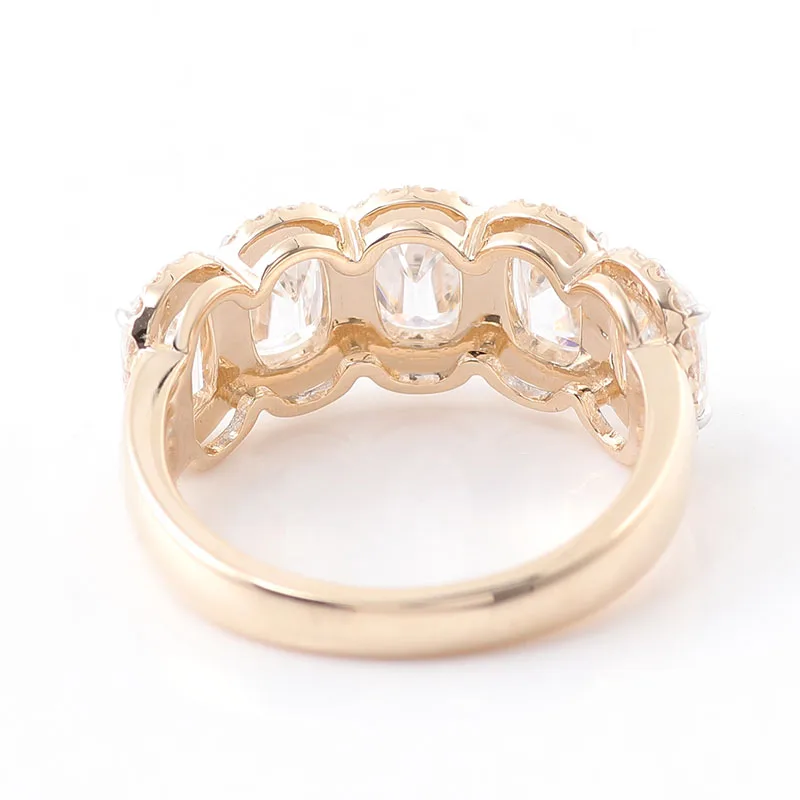 Provence 10K/14K/18K Moissanite Anniversary Rings for Women D Color Elongated Cushion Cut Old Mine Cut Statement Rings